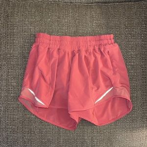 Burnt orange lululemon hotty hot shorts 4”